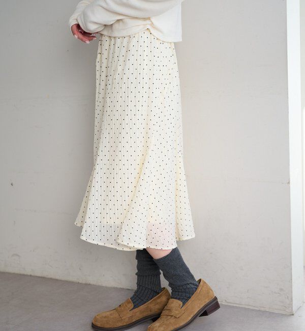  「ドットシアーミドルスカート」|スカート|