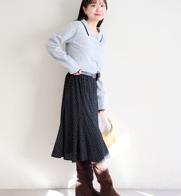  「ドットシアーミドルスカート」|スカート|