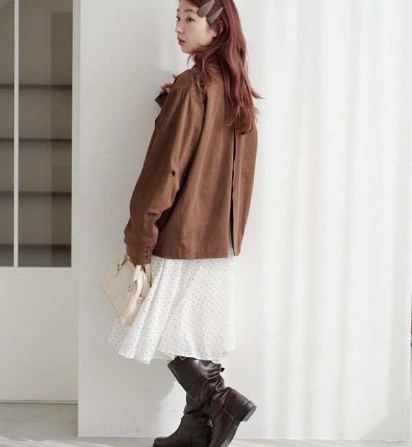  「ドットシアーミドルスカート」|スカート|