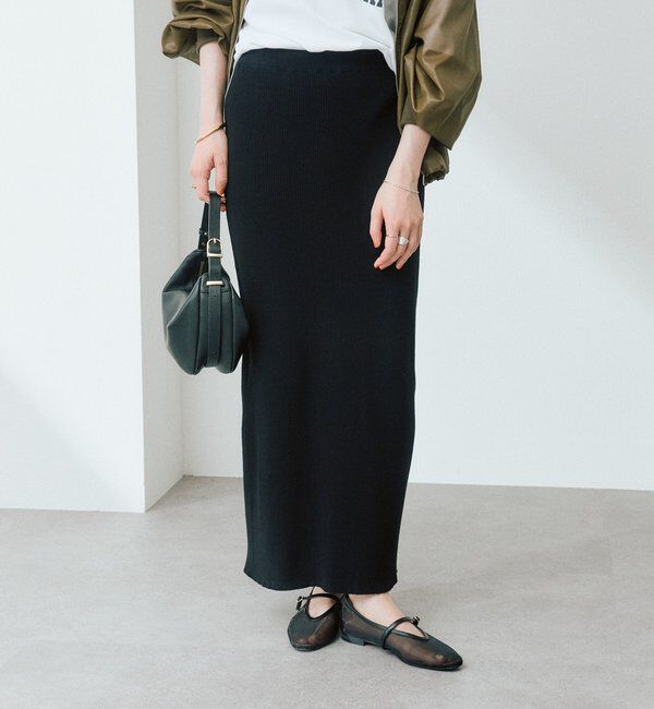  「【マイナス3kg/レビュー高評価☆】リブタイトスカート」|スカート|