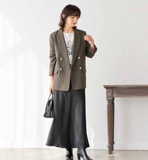  「【リラクシーな履き心地】ヴィンテージサテンバイアススカート」|スカート|