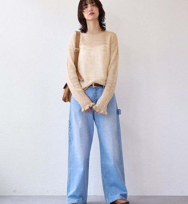  「【MONN.:.(モン)】ルーズペインターデニム」|デニム|