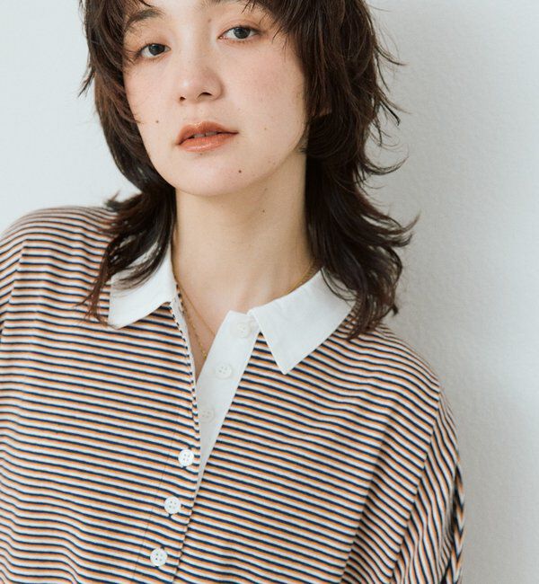  「予約【レトロな雰囲気に】マルチボーダーポロ」|Tシャツ・カットソー|