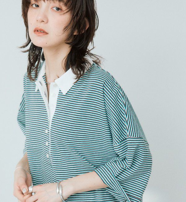  「予約【レトロな雰囲気に】マルチボーダーポロ」|Tシャツ・カットソー|