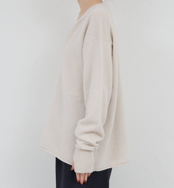  「ウールカシミヤタックVプルオーバー」|ニット・セーター|