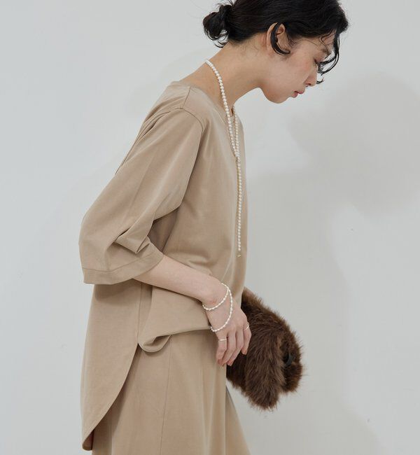  「【安心シルエット】【セットアップ対応】キュプラジャージーラウンドTee」|Tシャツ・カットソー|