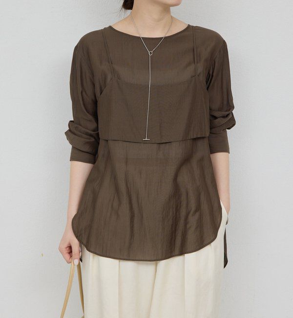  「ビスチェレイヤードシャツ」|シャツ・ブラウス|ブラウン