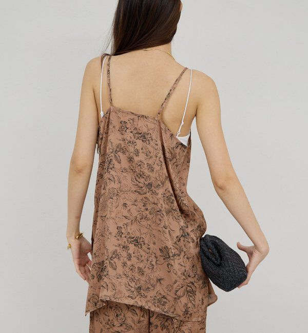  「【セットアップ対応】ボタニカルサテンキャミ」|シャツ・ブラウス|