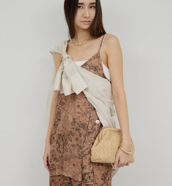  「【セットアップ対応】ボタニカルサテンキャミ」|シャツ・ブラウス|