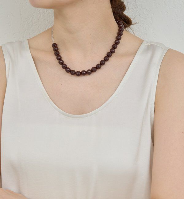  「レジンコンビショートネックレス」|リング|ブラウン