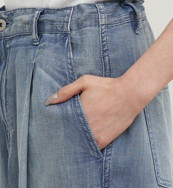  「【夏でも快適】シアーデニムパンツ」|デニム|