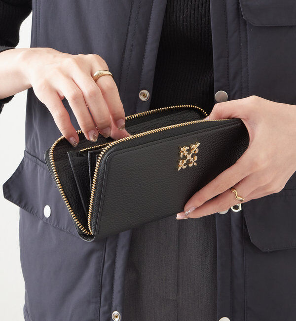  「モノグラムプレートラウンドジップウォレット」|財布|