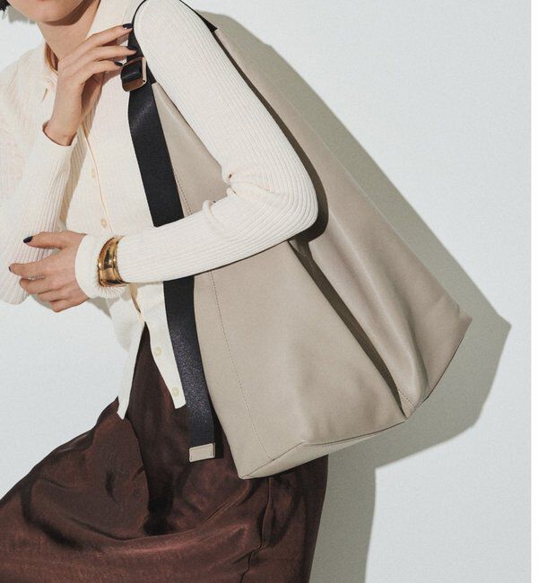  「レザーホーボーバッグ L」|ショルダー・メッセンジャー|グレージュ