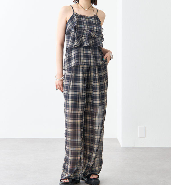  「チェックフリルキャミ」|シャツ・ブラウス|