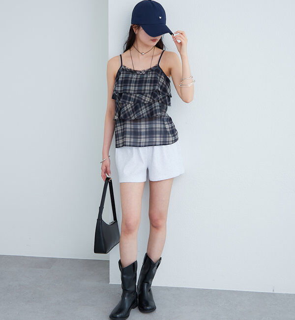  「チェックフリルキャミ」|シャツ・ブラウス|