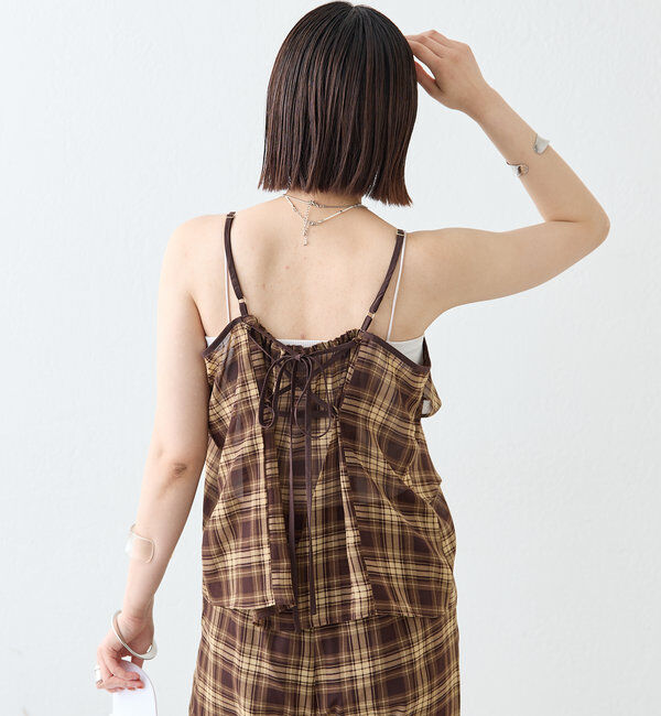  「チェックフリルキャミ」|シャツ・ブラウス|
