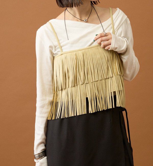  「フェイクスウェードフリンジビスチェ」|シャツ・ブラウス|ベージュ