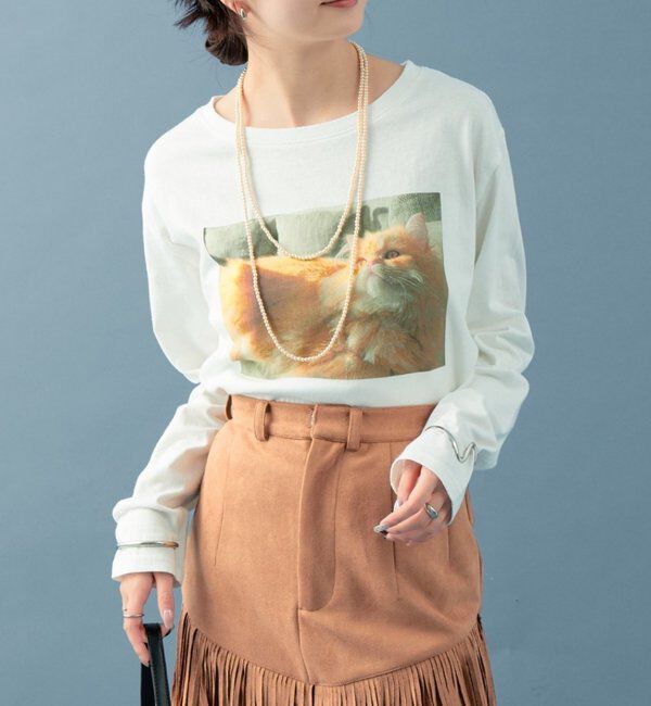  「CATフォトロンT」|Tシャツ・カットソー|オフホワイト