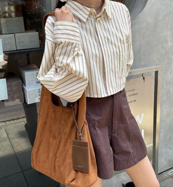  「loti ポーチ付きスウェードトート」|トートバッグ|