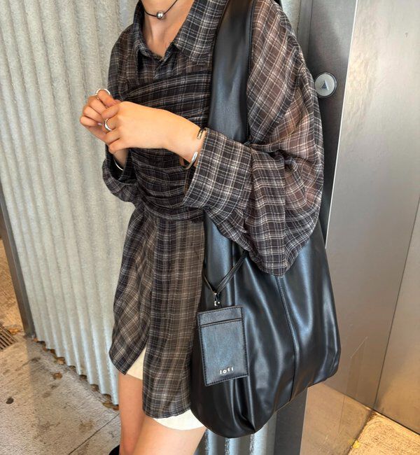  「loti ポーチ付きスウェードトート」|トートバッグ|