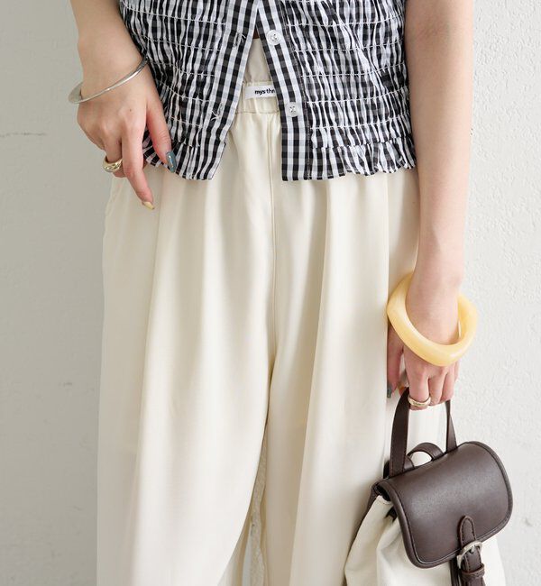  「【オールシーズン対応/WEB限定アイボリー】フリルイージーパンツ」|チノ|