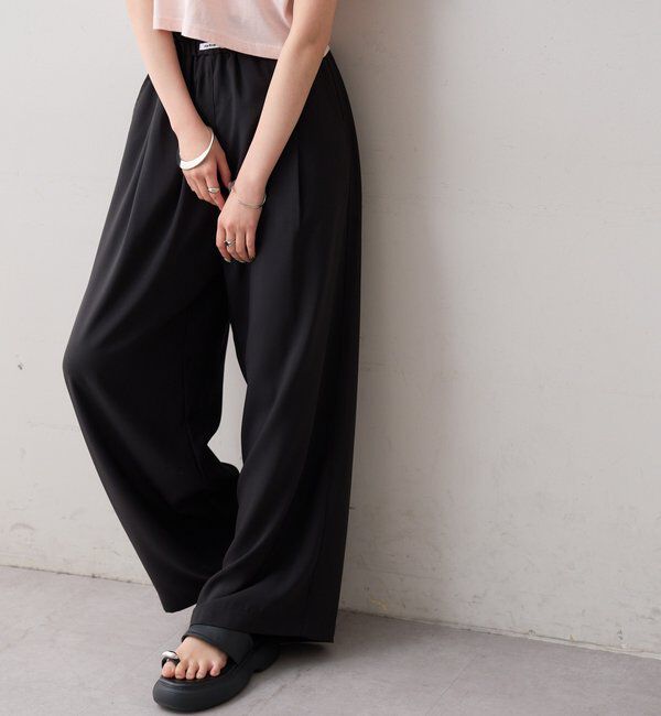  「【オールシーズン対応/WEB限定アイボリー】フリルイージーパンツ」|チノ|