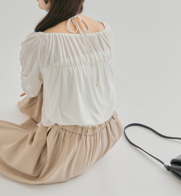  「スクエアネック シャーリングカーディガン」|Tシャツ・カットソー|