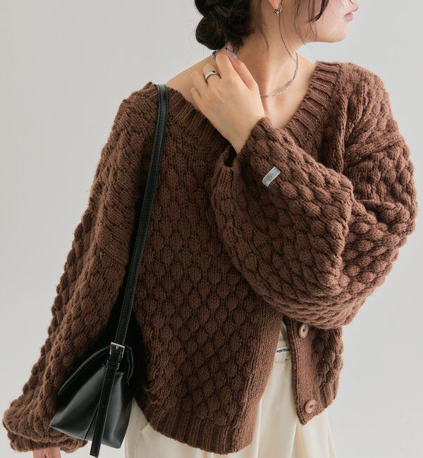  「ポコポコニットカーディガン」|カーディガン|