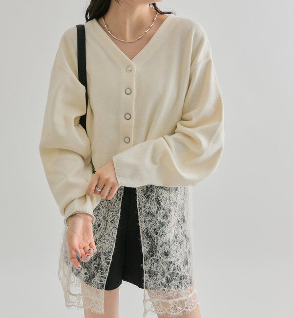  「Vボタンカーディガン」|カーディガン|