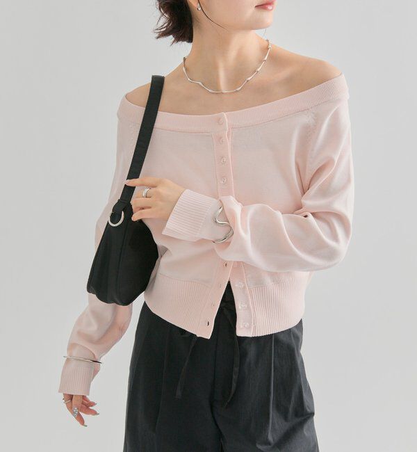  「クリアボタン カーディガン」|カーディガン|