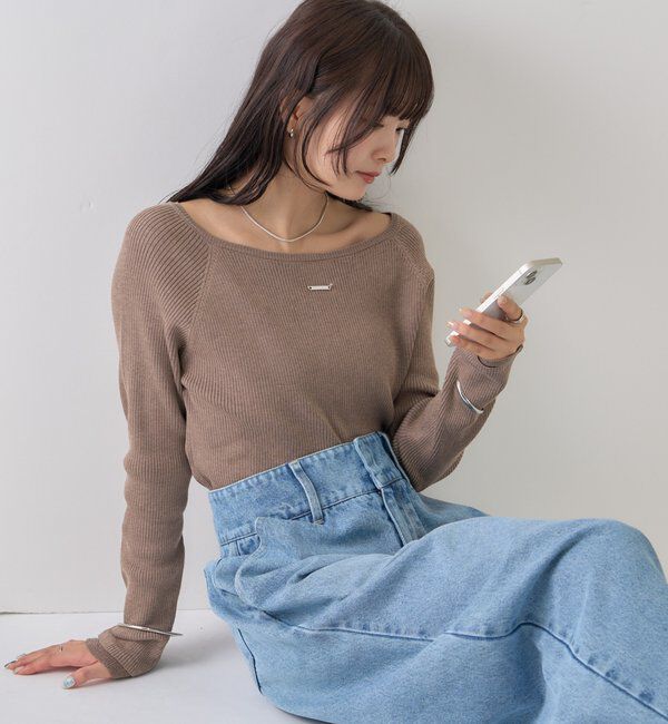  「【バックスタイルがポイント！新色ネイビー】バックシャンカーブデニム」|デニム|