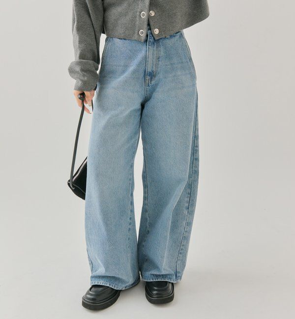  「【バックスタイルがポイント！新色ネイビー】バックシャンカーブデニム」|デニム|