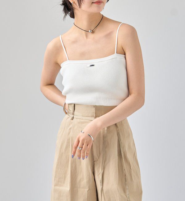  「パット付き ニットキャミソール」|キャミソール|オフホワイト