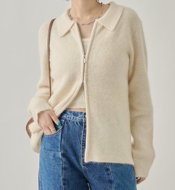  「ビスチェ付き ダブルＺＩＰカーディガン」|カーディガン|
