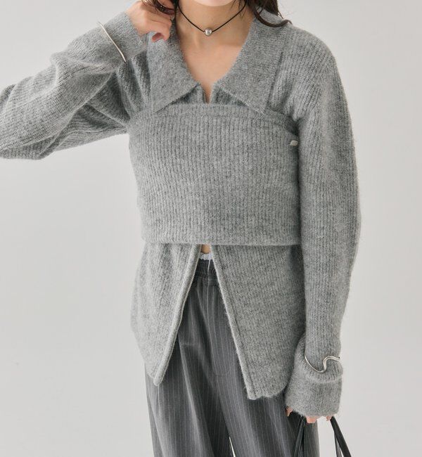  「ビスチェ付き ダブルＺＩＰカーディガン」|カーディガン|