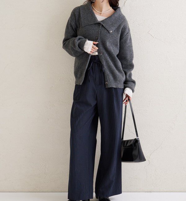  「襟付きプレートニットカーディガン」|カーディガン|