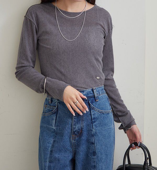  「プレート付きクルーシアーロンT」|Tシャツ・カットソー|