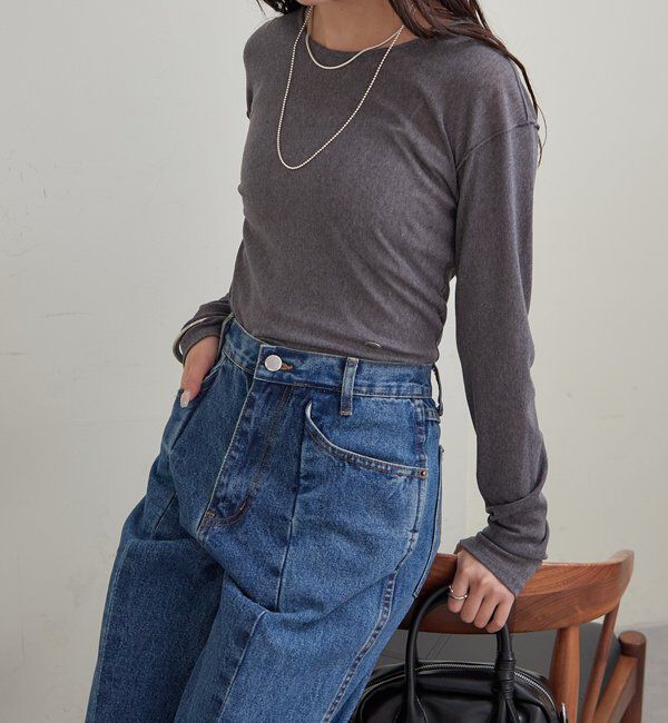  「プレート付きクルーシアーロンT」|Tシャツ・カットソー|