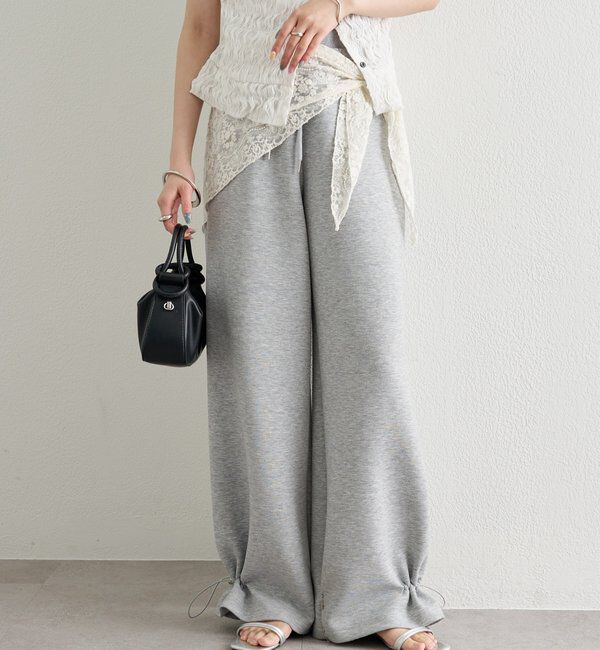  「裾ドロストスウェットパンツ」|チノ|
