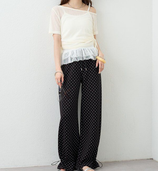  「裾ドロストスウェットパンツ」|チノ|