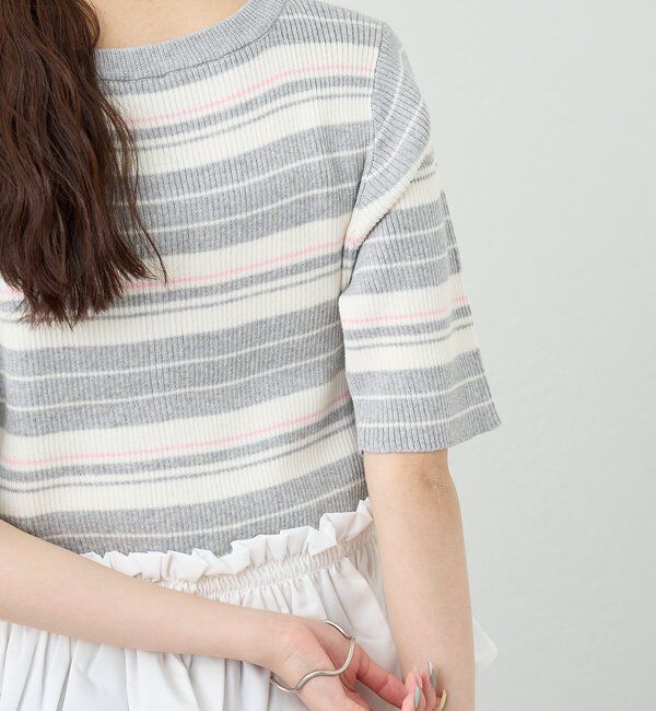  「ペプラム半袖ニット」|ニット・セーター|