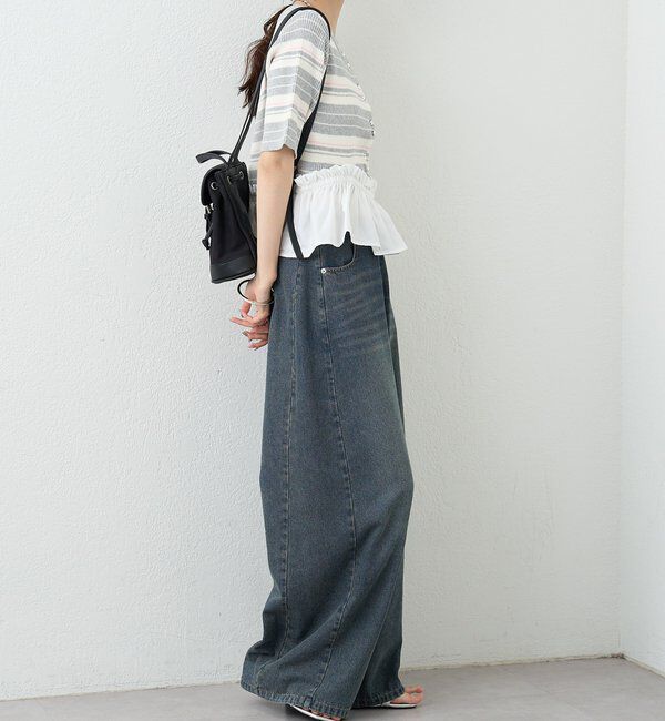  「ペプラム半袖ニット」|ニット・セーター|