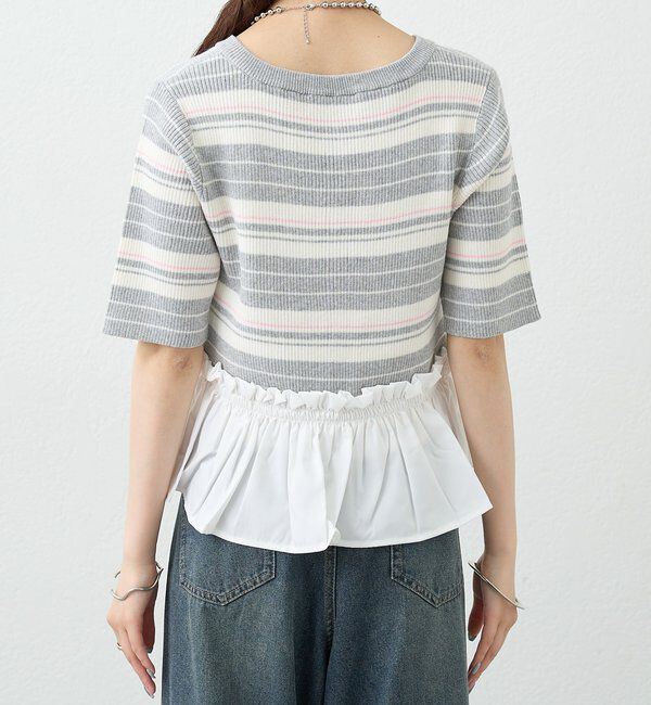  「ペプラム半袖ニット」|ニット・セーター|