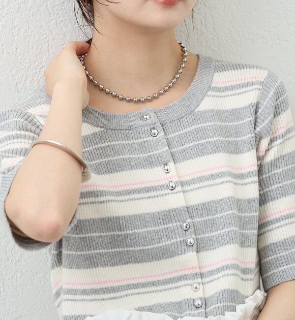  「ペプラム半袖ニット」|ニット・セーター|