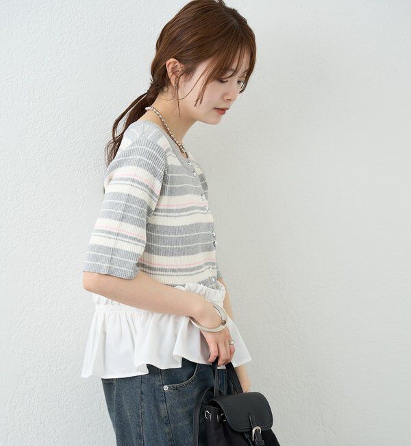  「ペプラム半袖ニット」|ニット・セーター|