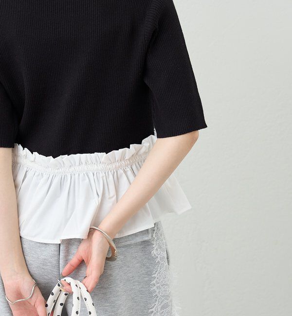  「ペプラム半袖ニット」|ニット・セーター|