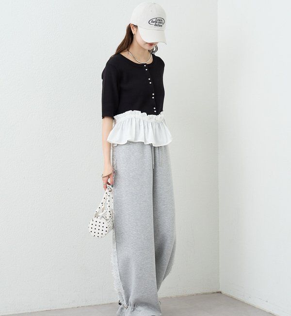  「ペプラム半袖ニット」|ニット・セーター|