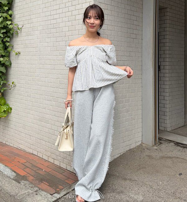  「チェックパフブラウス」|シャツ・ブラウス|