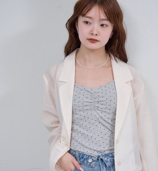  「パット付きドットキャミソール」|キャミソール|