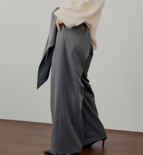  「【SALON by Chico】 BIGリボンスラックスロングパンツ」|チノ|